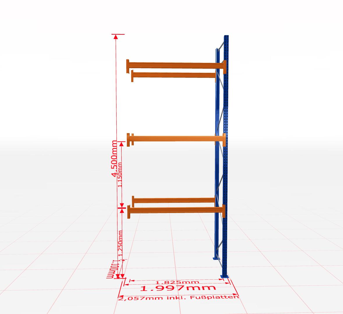 Palešu plaukts Schulte papildsekcija dziļums 1100 mm-Ergostock