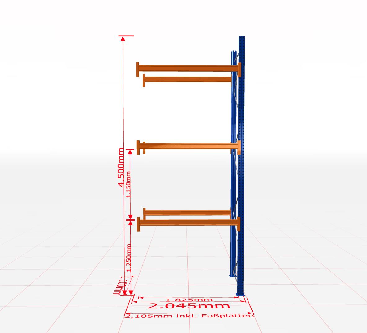 Palešu plaukts Schulte papildsekcija dziļums 1100 mm-Ergostock