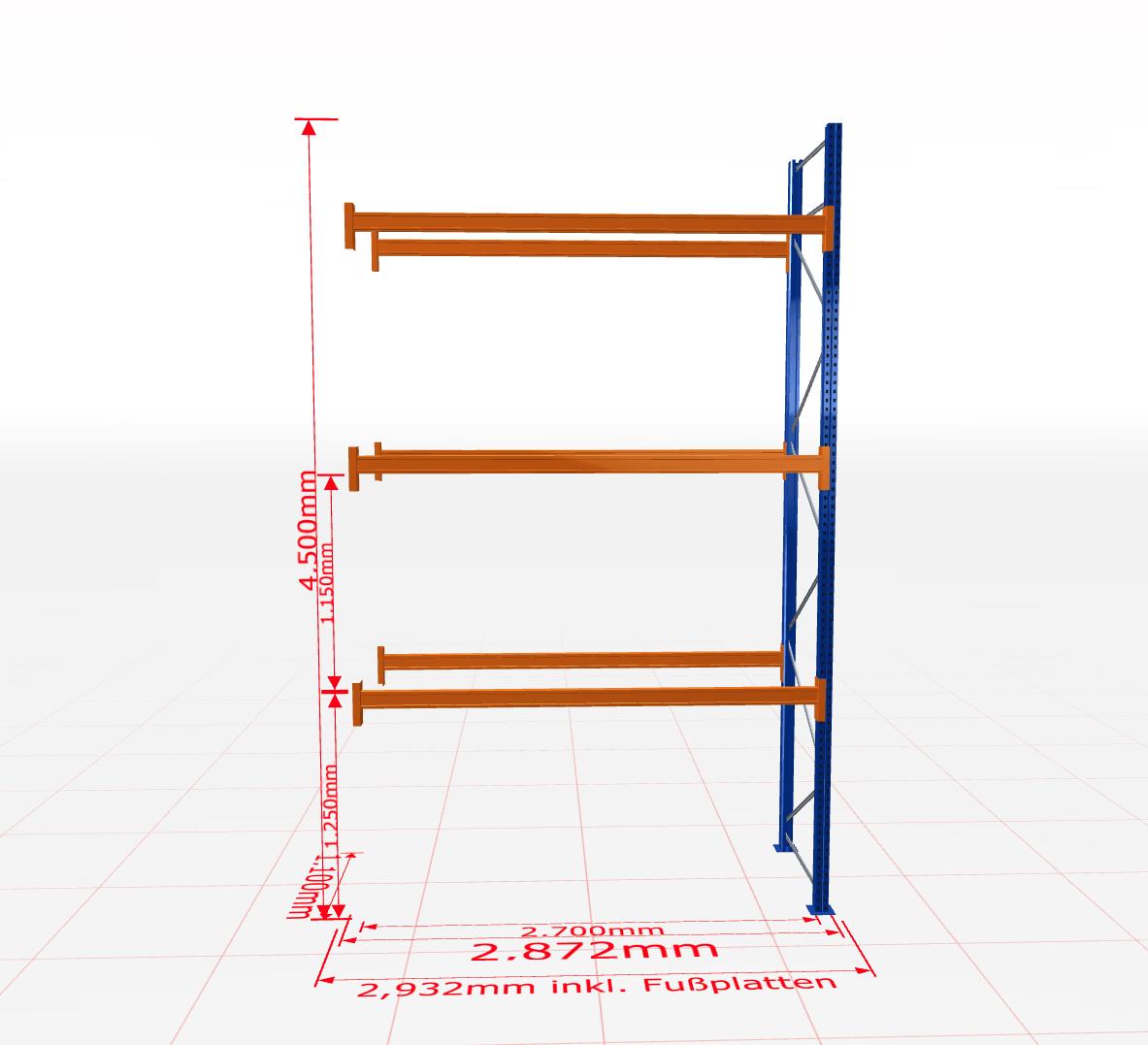 Palešu plaukts Schulte papildsekcija dziļums 1100 mm-Ergostock