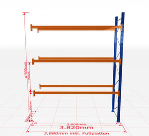 Palešu plaukts Schulte papildsekcija dziļums 1100 mm-Ergostock