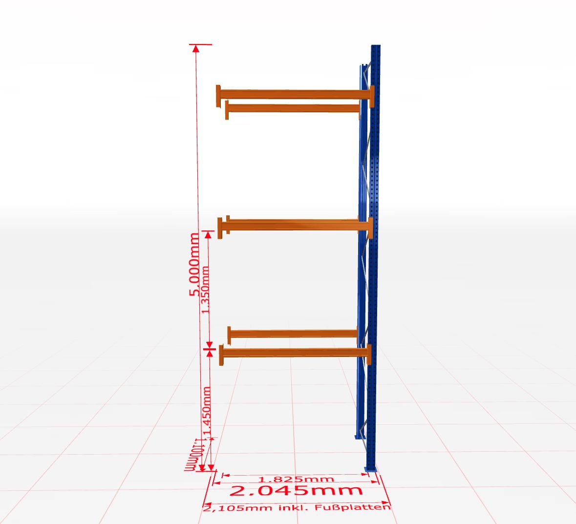 Palešu plaukts Schulte papildsekcija dziļums 1100 mm-Ergostock