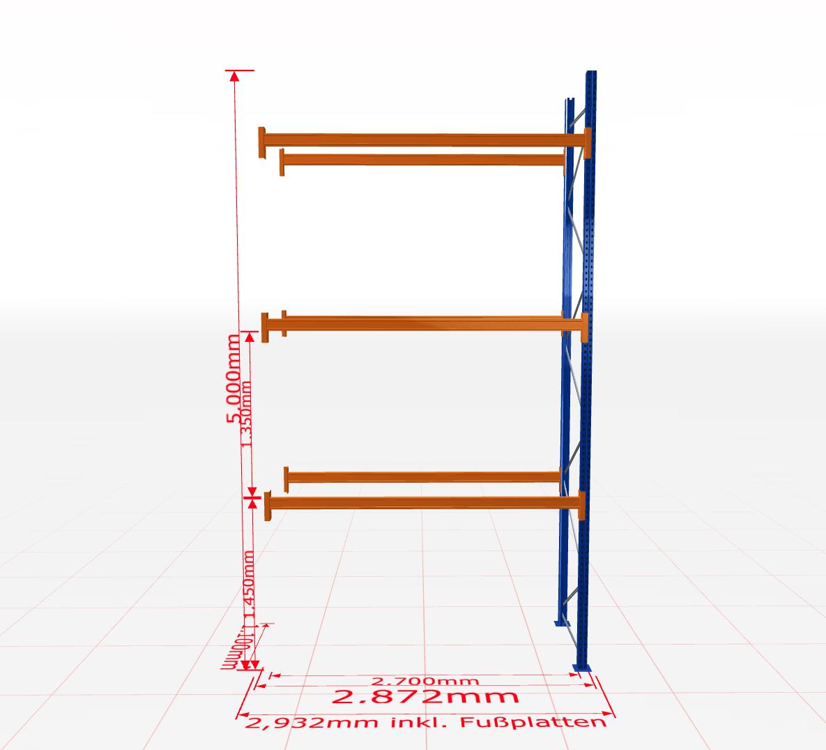 Palešu plaukts Schulte papildsekcija dziļums 1100 mm-Ergostock