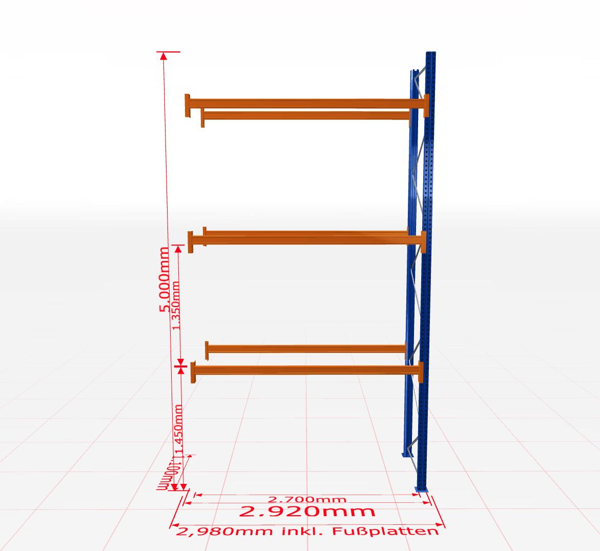 Palešu plaukts Schulte papildsekcija dziļums 1100 mm-Ergostock