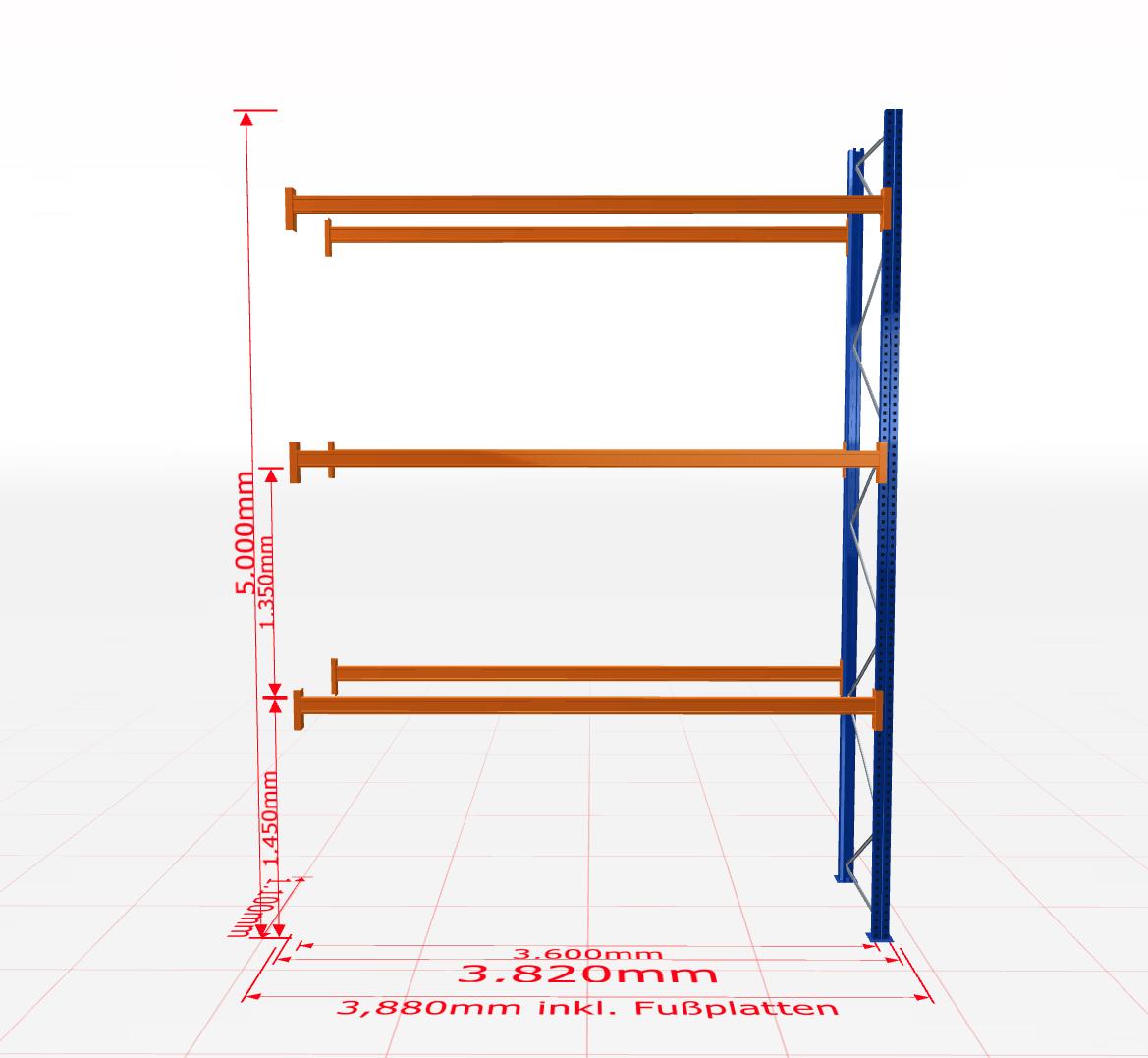 Palešu plaukts Schulte papildsekcija dziļums 1100 mm-Ergostock