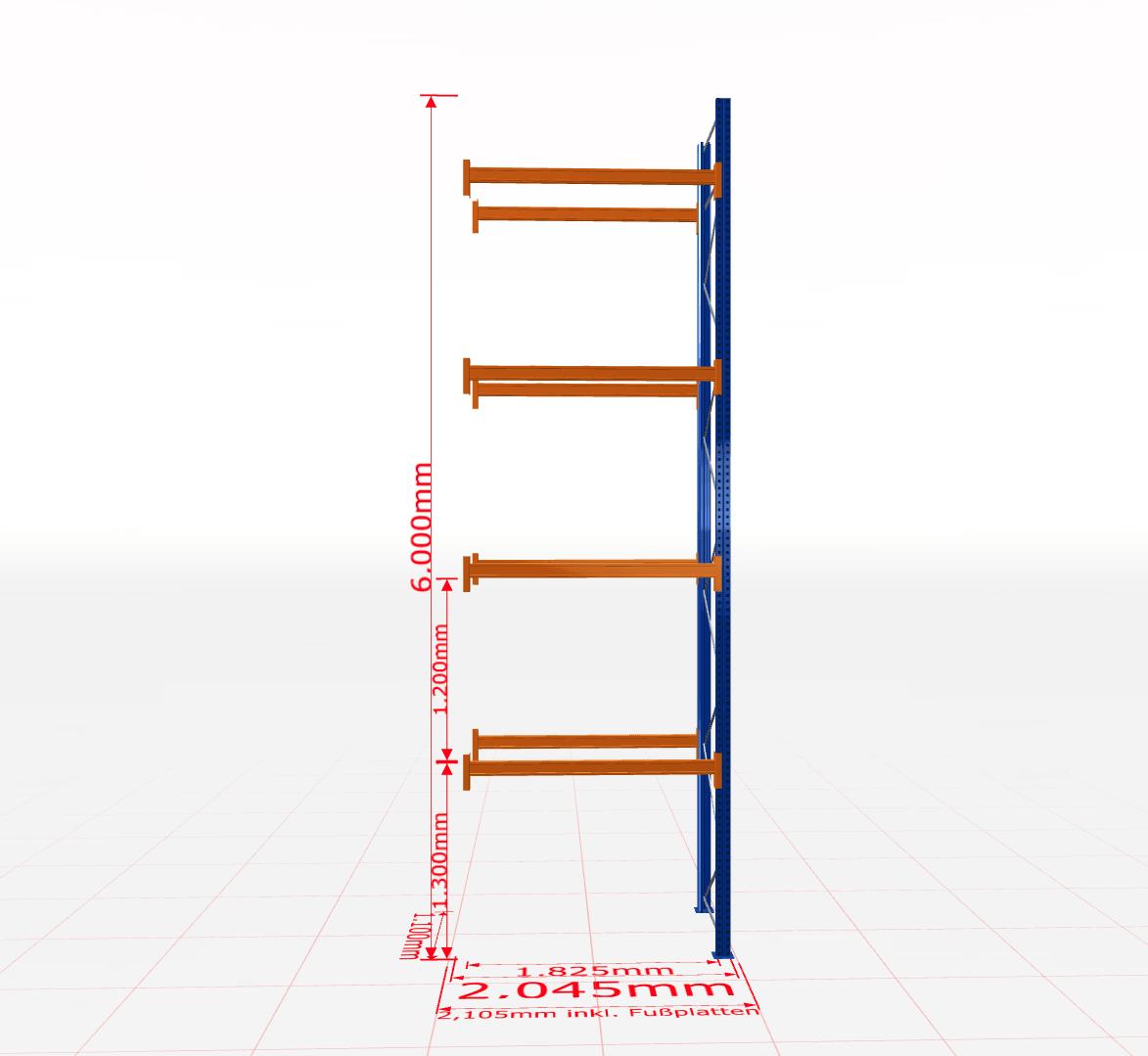 Palešu plaukts Schulte papildsekcija dziļums 1100 mm-Ergostock