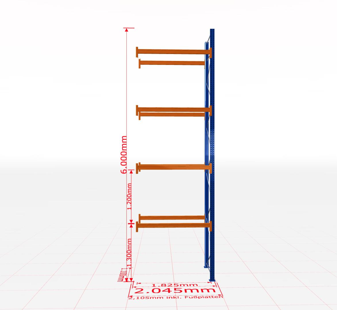 Palešu plaukts Schulte papildsekcija dziļums 1100 mm-Ergostock