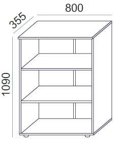 Biroja plaukts Flexx, 3 plaukti, 1090 x 800 x 355 mm - Ergostock.lv