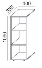 Biroja plaukts Flexx, 3 plaukti, 1090 x 400 x 355 mm - Ergostock.lv