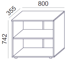 Biroja skapis Flexx, ar 2 plauktiem, 742 x 800 x 355 mm - Ergostock.lv