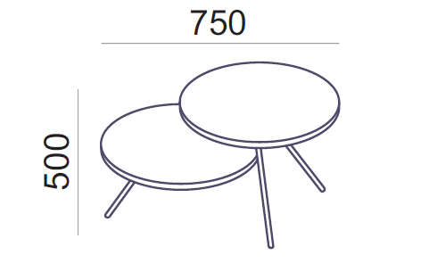 Kafijas galdiņš Round 2, diametrs 55 cm, augstums 50 un 77 cm - Ergostock.lv