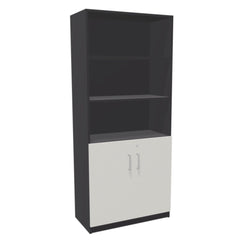 Biroja skapis PRO LINE, 2+3 plaukti, 1845x800x420 mm, pamatnes rāmis, konfigurējams - Ergostock.lv