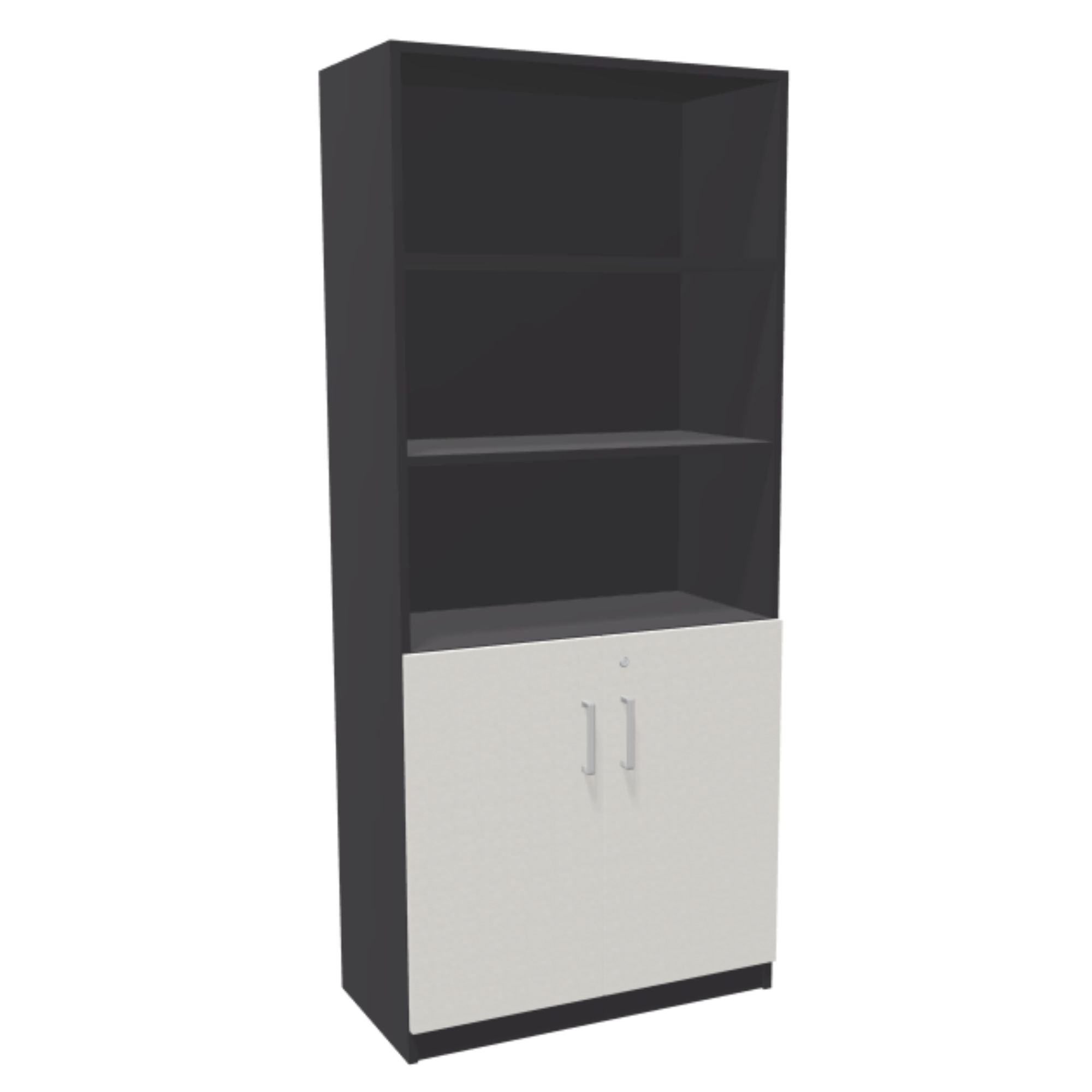 Biroja skapis PRO LINE, 2+3 plaukti, 1845x800x420 mm, pamatnes rāmis, konfigurējams - Ergostock.lv