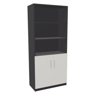 Biroja skapis PRO LINE, 2+3 plaukti, 1845x800x420 mm, pamatnes rāmis, konfigurējams - Ergostock.lv