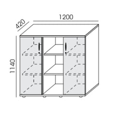 Biroja skapis NUWO COMBI M, 1140x1200x420 mm, konfigurējams - Ergostock.lv