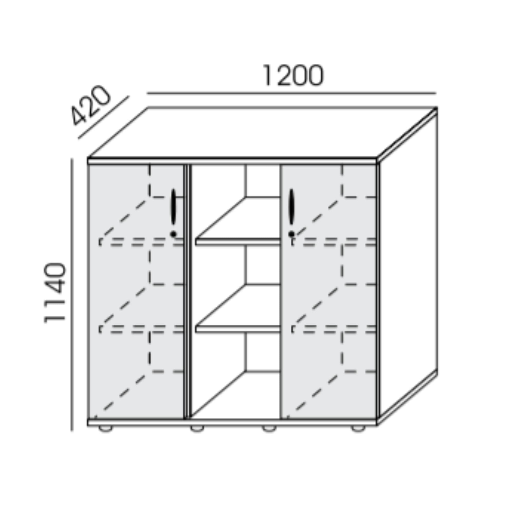 Biroja skapis NUWO COMBI M, 1140x1200x420 mm, konfigurējams - Ergostock.lv