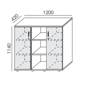 Biroja skapis NUWO COMBI M, 1140x1200x420 mm, konfigurējams - Ergostock.lv