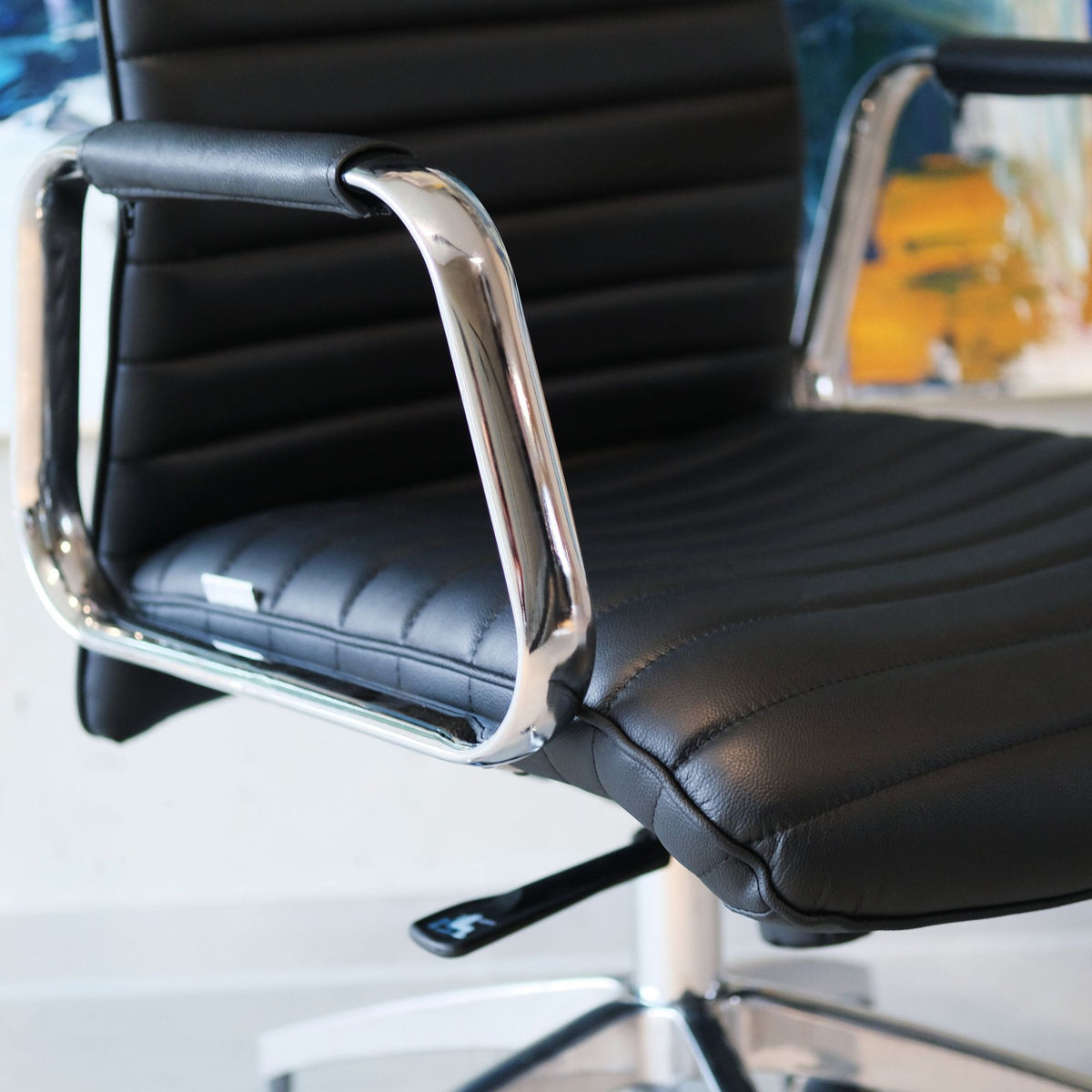 Biroja krēsls ASPERA Nappa Leather Luxus, melns