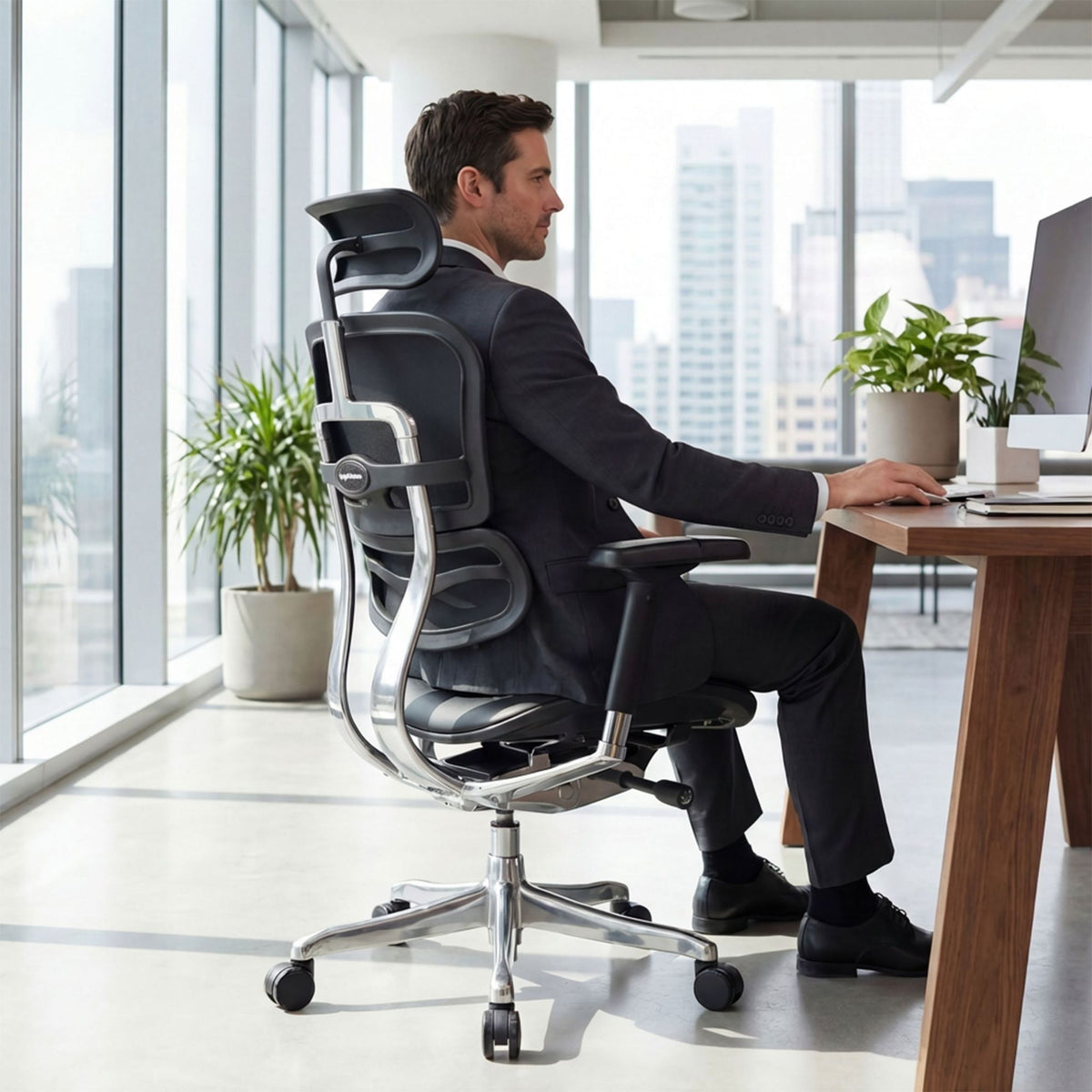 Biroja krēsls Ergohuman ELITE BLACK LEATHER