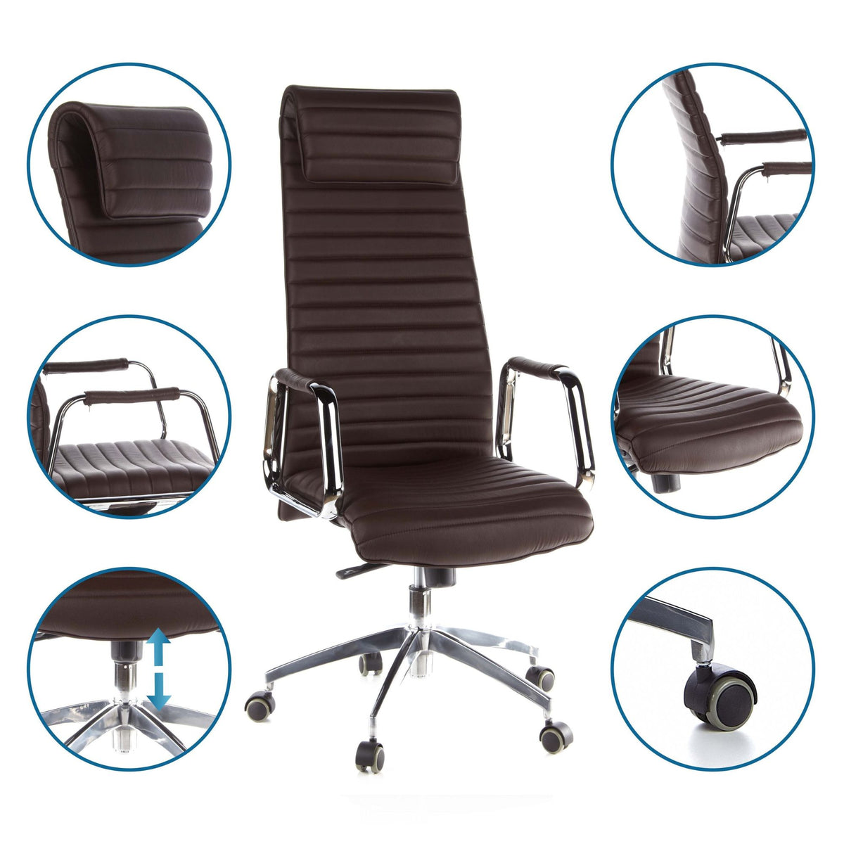 Biroja krēsls ASPERA Nappa Leather Luxus Cognac