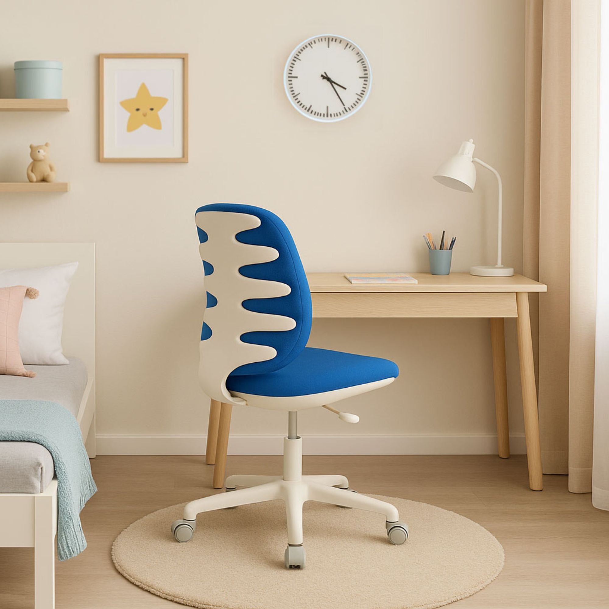 Ergonomisks datorkrēsls Active White Blue