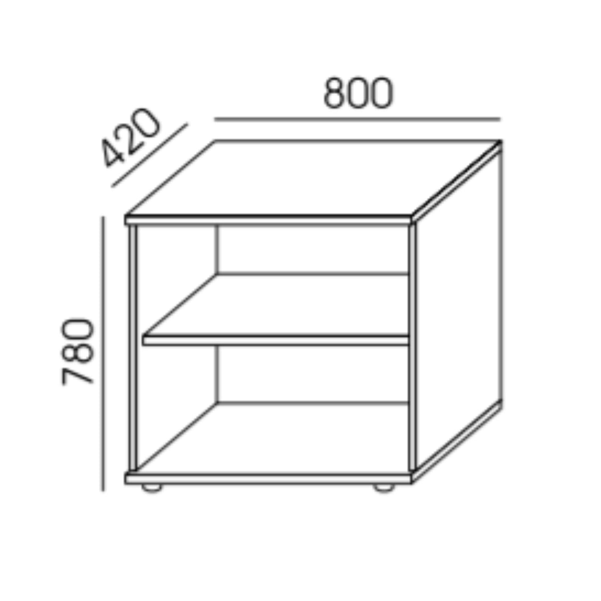 Biroja plaukts NUWO, 2 plaukti, 780x800x420 mm, konfigurējams - Ergostock.lv