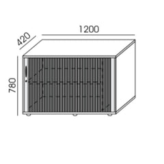 Biroja skapis NUWO ar rullo durvīm, 2 plaukti, 780x1200x420 mm, konfigurējams - Ergostock.lv