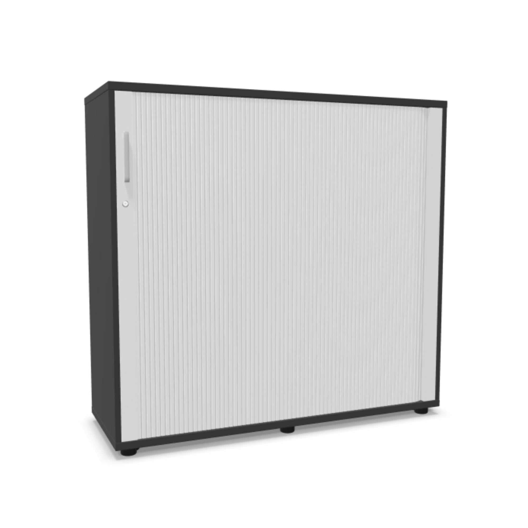 Biroja skapis NUWO ar rullo durvīm, 3 plaukti, 1140x1200x420 mm, konfigurējams - Ergostock.lv