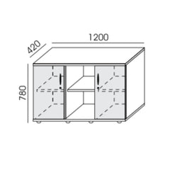 Biroja skapis NUWO COMBI S, 780x1200x420 mm, konfigurējams - Ergostock.lv