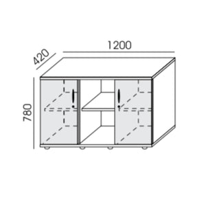 Biroja skapis NUWO COMBI S, 780x1200x420 mm, konfigurējams - Ergostock.lv