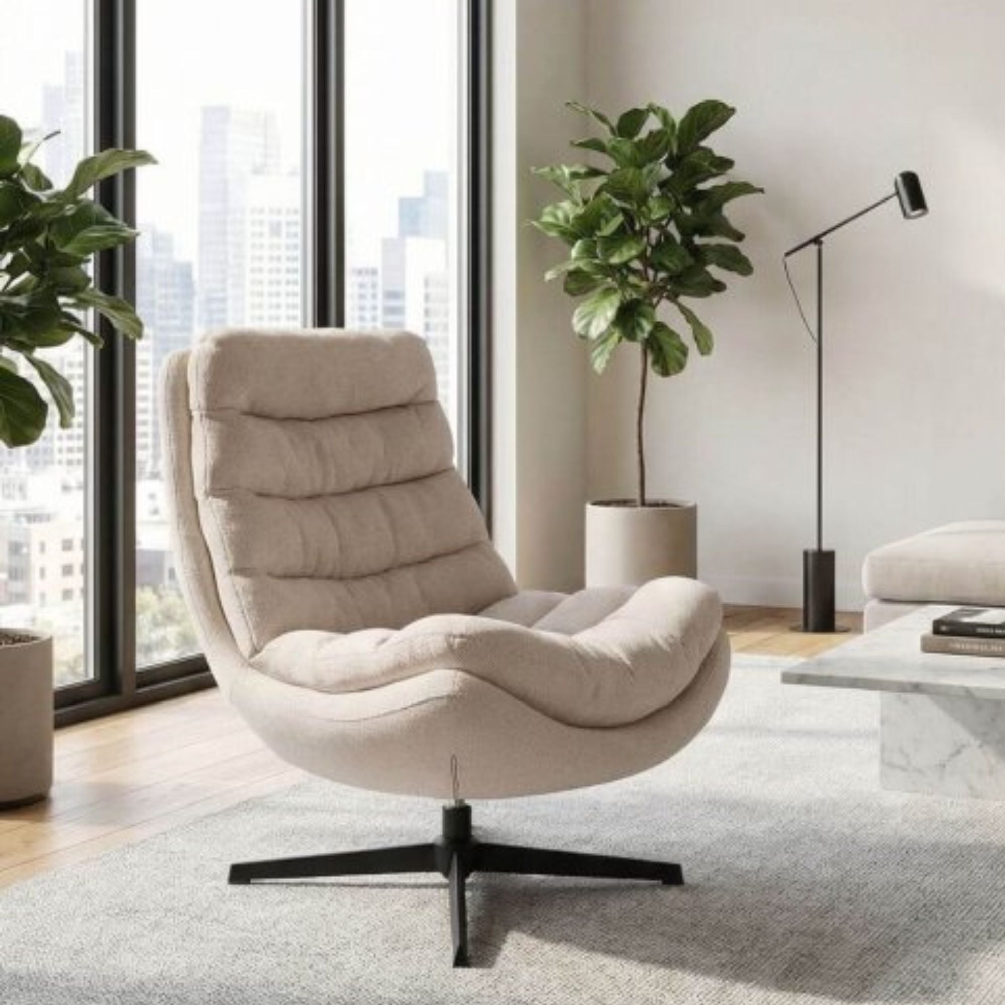 Atpūtas krēsls Calvin Light Beige