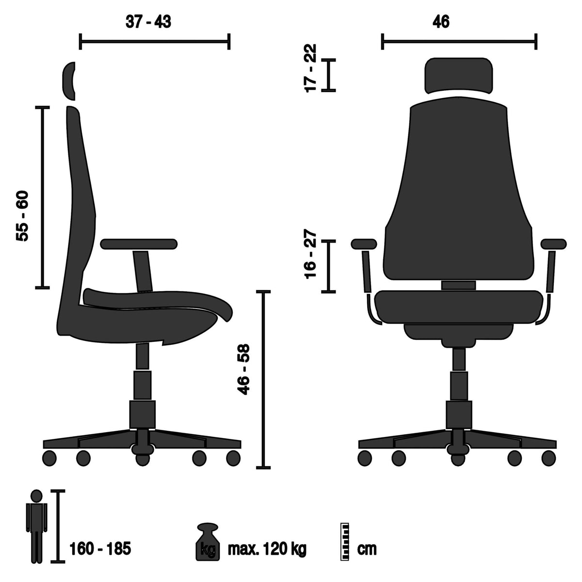 Biroja krēsls Ergohuman ULTRA GEN2 Black