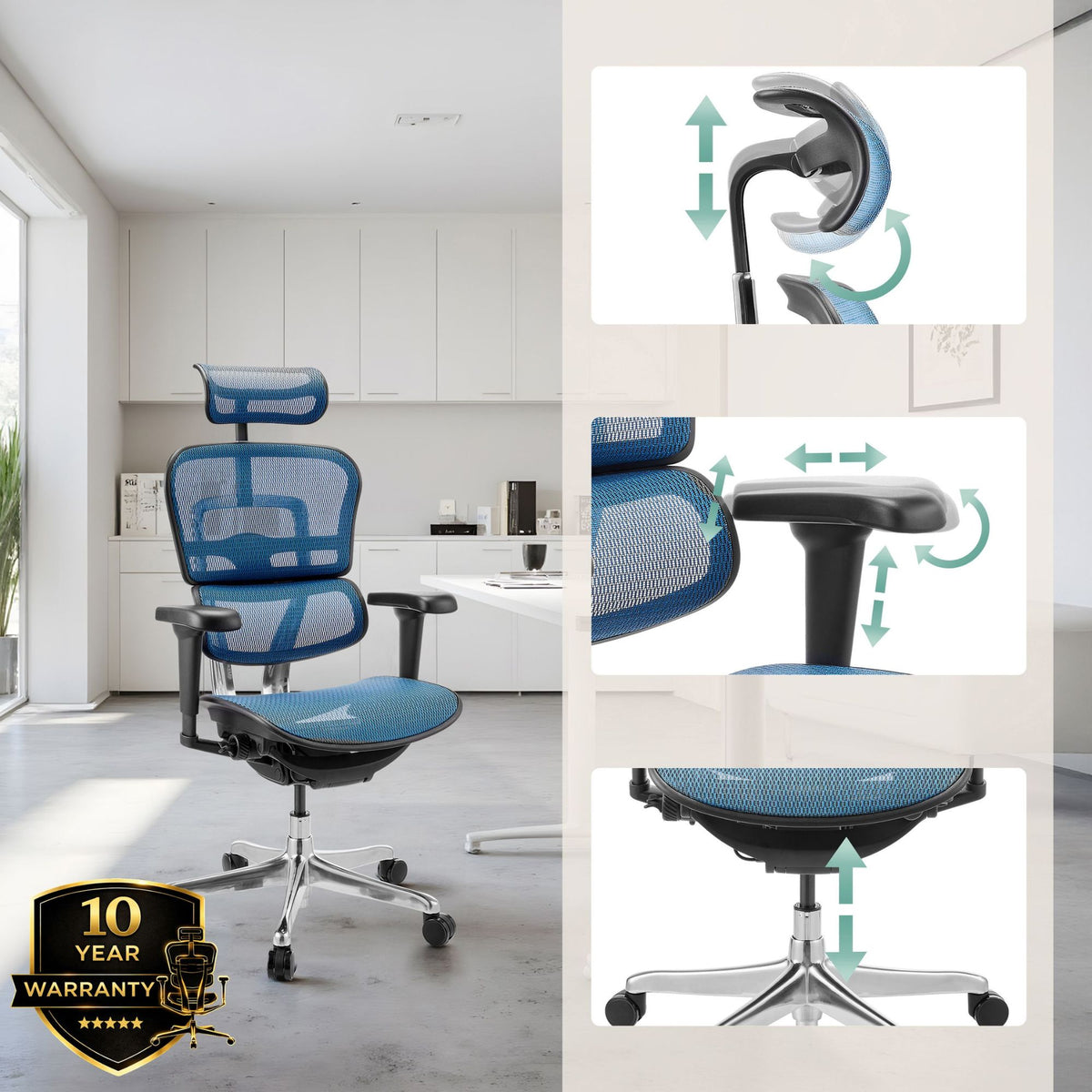 Biroja krēsls Ergohuman ULTRA GEN2 Blue