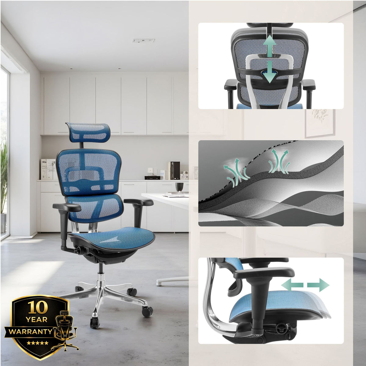 Biroja krēsls Ergohuman ULTRA GEN2 Blue