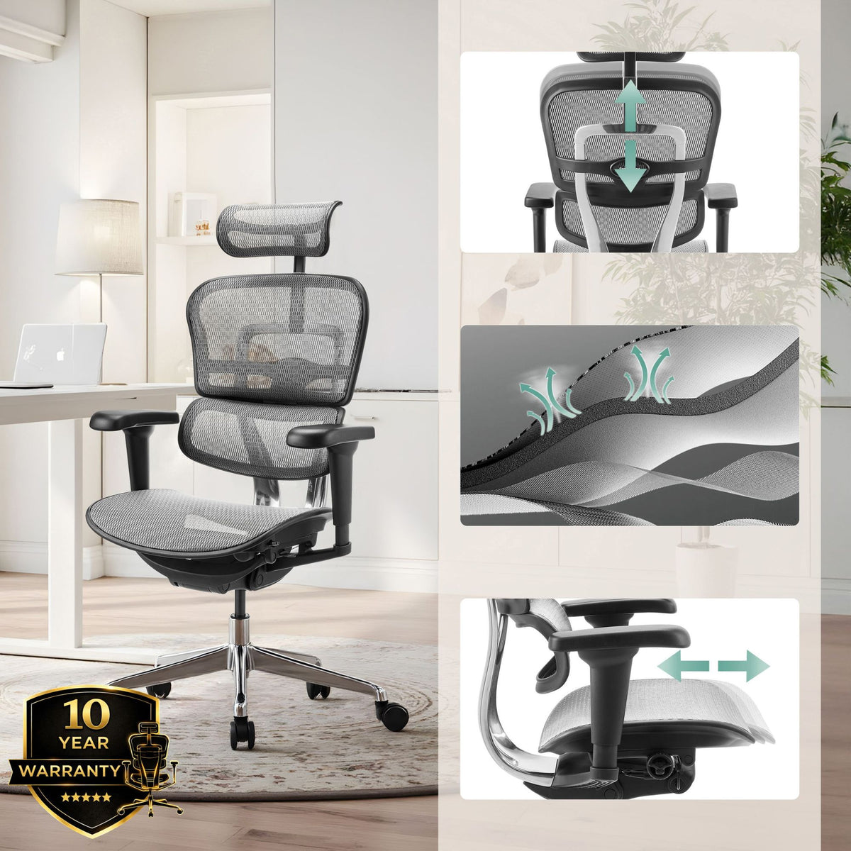 Biroja krēsls Ergohuman ULTRA GEN2 Grey