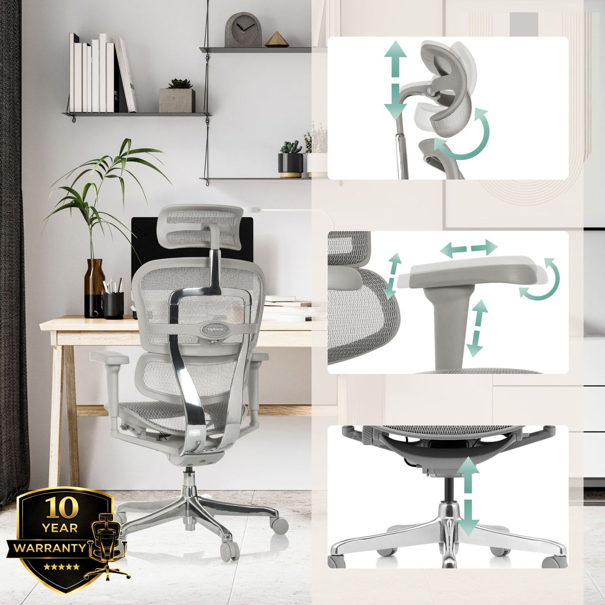 Biroja krēsls Ergohuman ULTRA GS GEN2 Grey