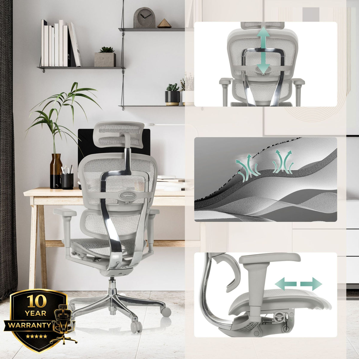 Biroja krēsls Ergohuman ULTRA GS GEN2 Grey