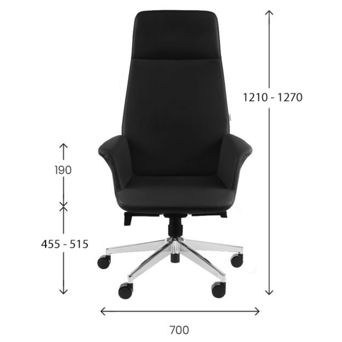 Vadītāju krēsls PRETO Executive Leather, melns
