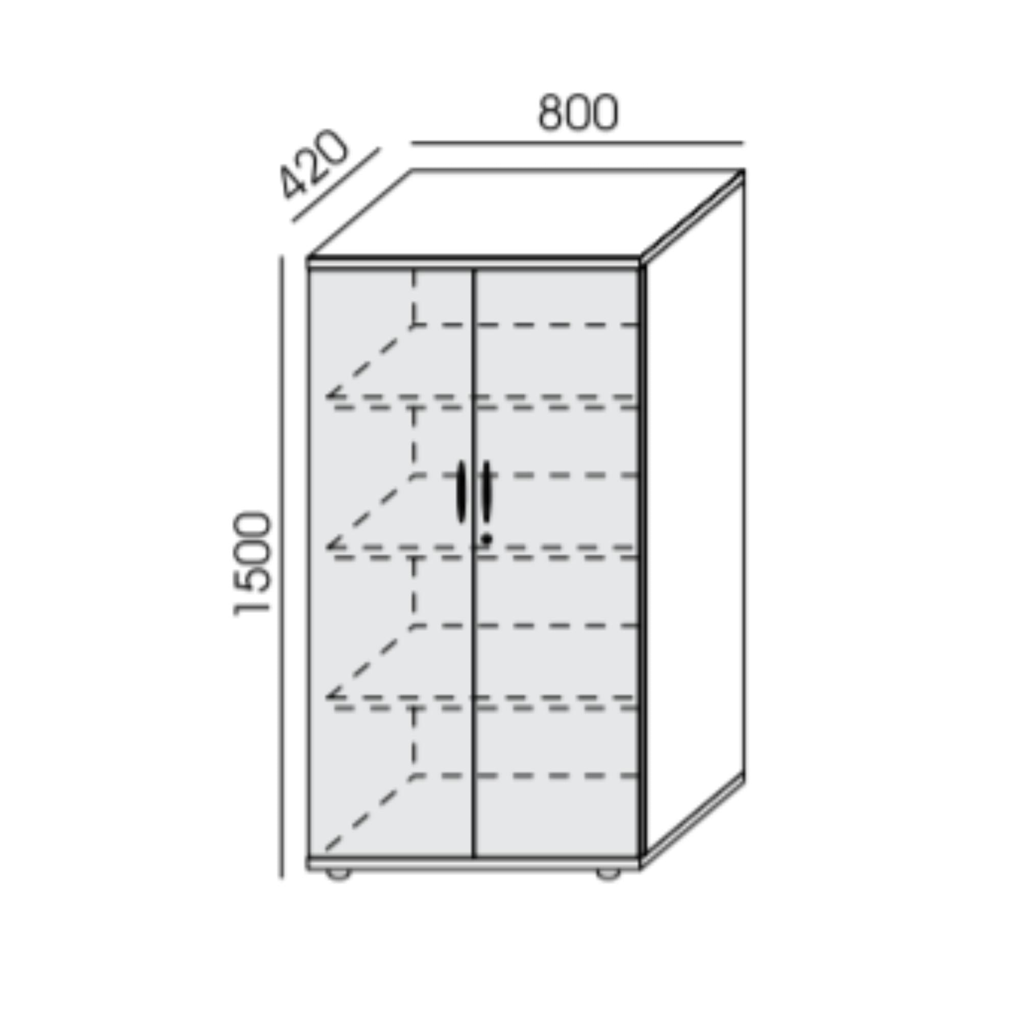 Biroja skapis NUWO, 4 plaukti, 1500x800x420 mm, konfigurējams - Ergostock.lv