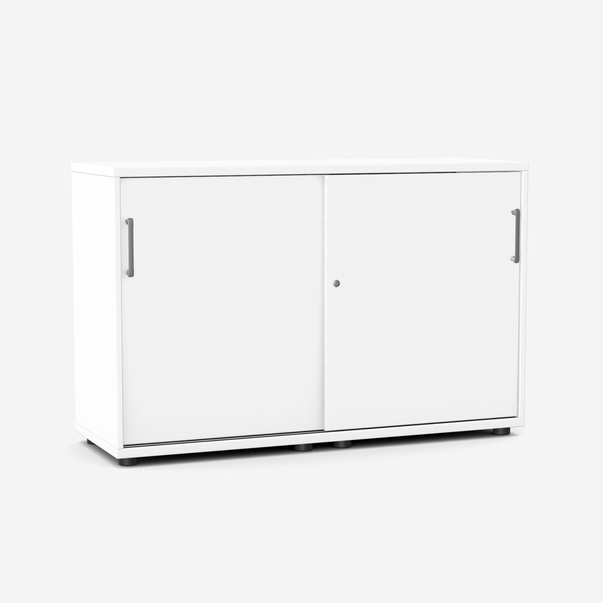 Biroja skapis NUWO ar bīdāmām durvīm, 2 plaukti, 780x1200x420 mm, konfigurējams - Ergostock.lv