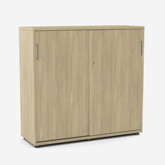 Biroja skapis NUWO ar bīdāmām durvīm, 3 plaukti, 1140x1200x420 mm, konfigurējams - Ergostock.lv