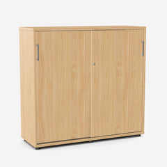 Biroja skapis NUWO ar bīdāmām durvīm, 3 plaukti, 1140x1200x420 mm, konfigurējams - Ergostock.lv