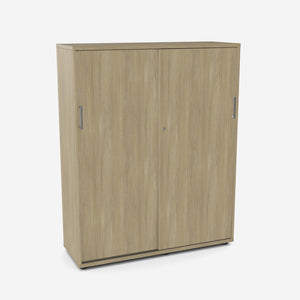 Biroja skapis NUWO ar bīdāmām durvīm, 4 plaukti, 1500x1200x420 mm, konfigurējams - Ergostock.lv