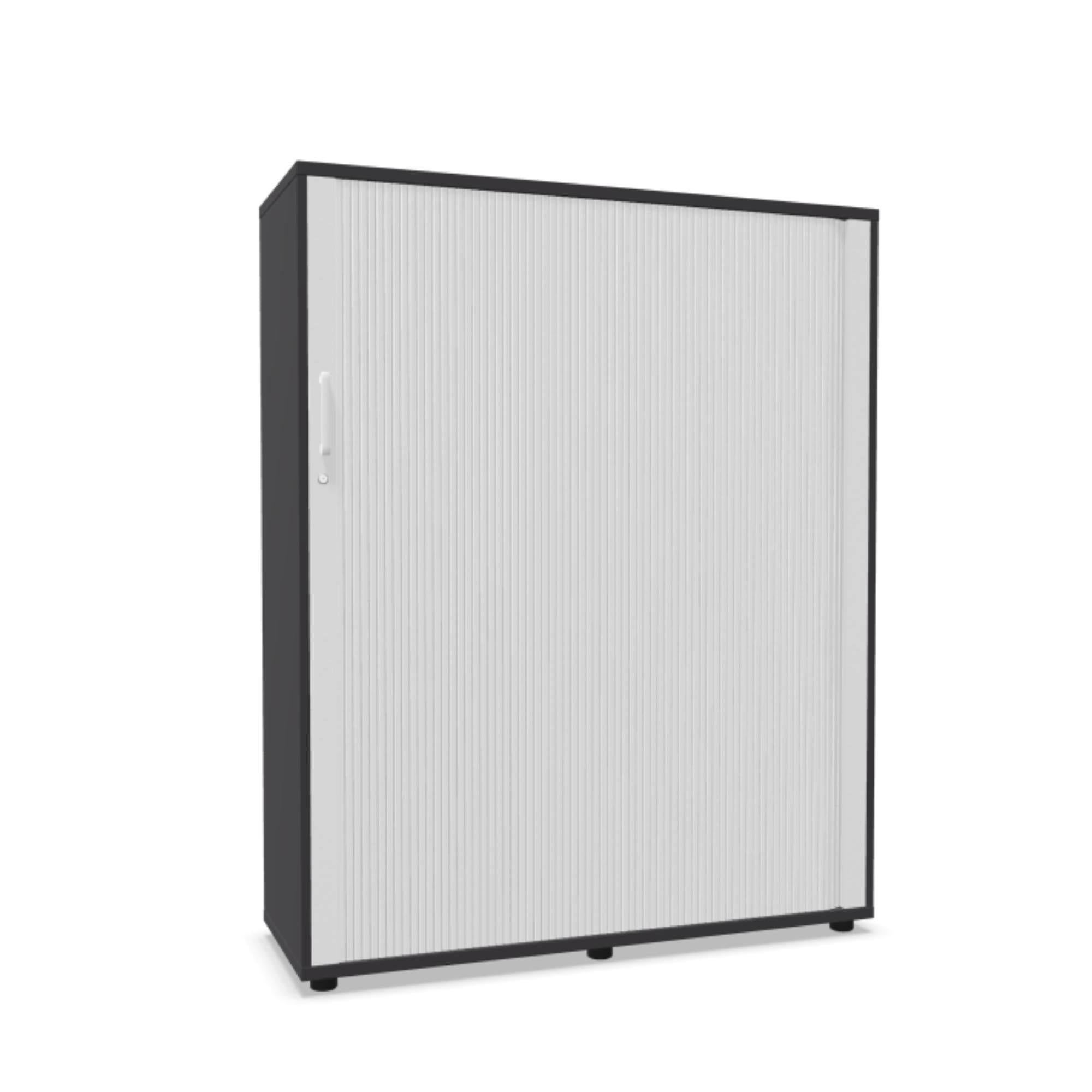 Biroja skapis NUWO ar rullo durvīm, 4 plaukti, 1500x1200x420 mm, konfigurējams - Ergostock.lv