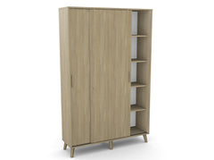 Biroja skapis Flexx, ar bīdāmām durvīm un 10 plauktiem, 1800 x 1200 x 355 mm-Ergostock