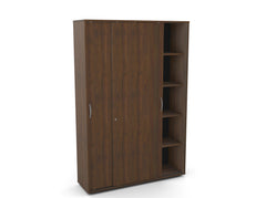 Biroja skapis Flexx, ar bīdāmām durvīm un 10 plauktiem, 1800 x 1200 x 355 mm-Ergostock