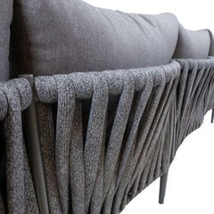 Dārza mēbeļu komplekts Home4You BREMEN, galds un stūra dīvāns, pelēks-Ergostock