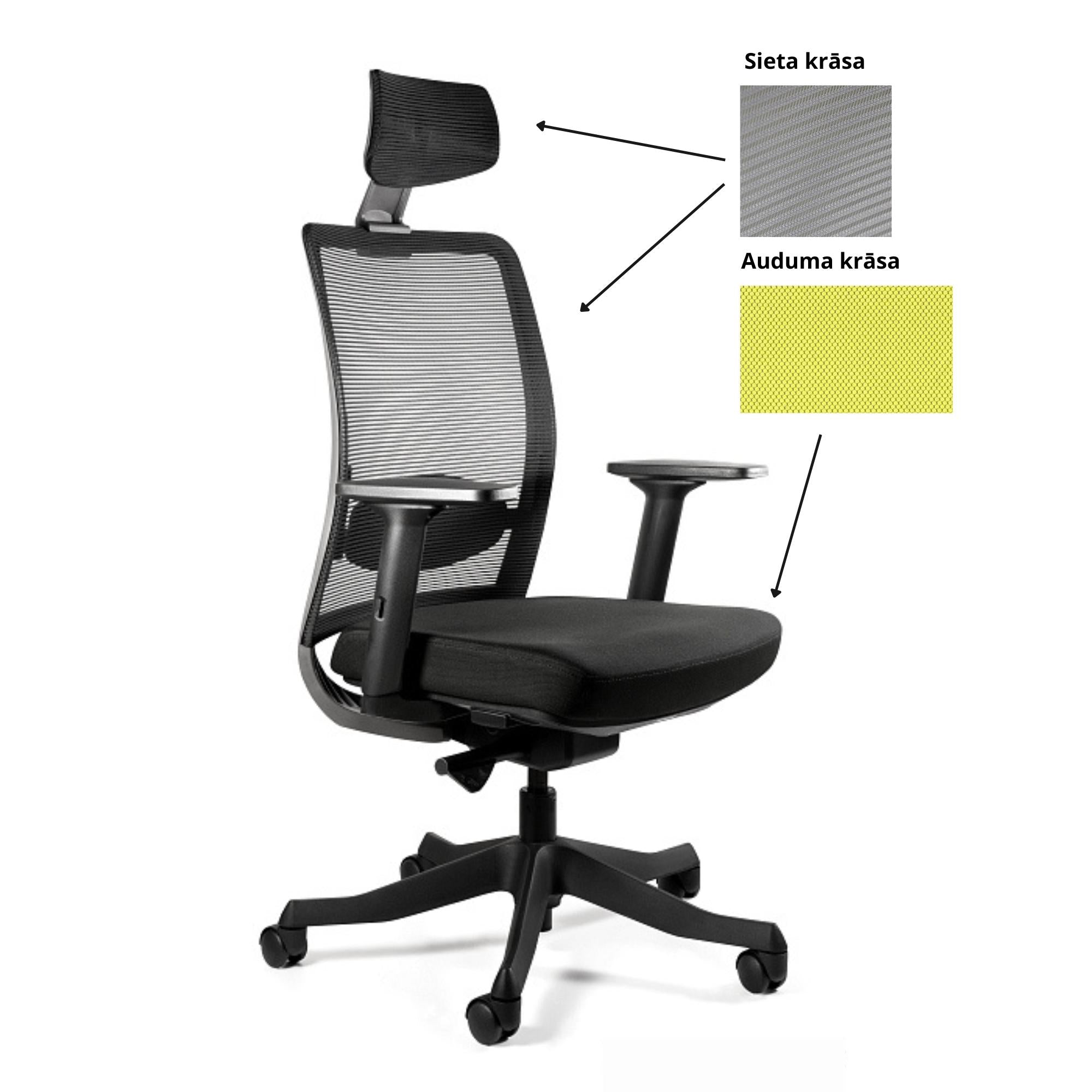 Biroja krēsls ANGGUN, melns - Ergostock.lv