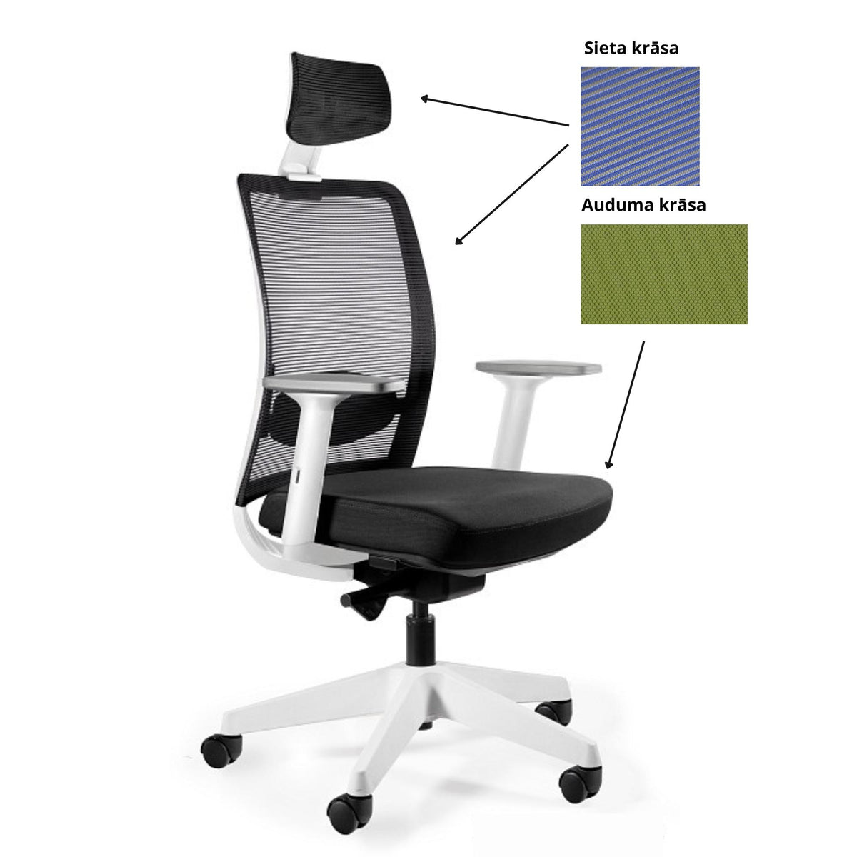 Biroja krēsls ANGGUN, balts-Ergostock