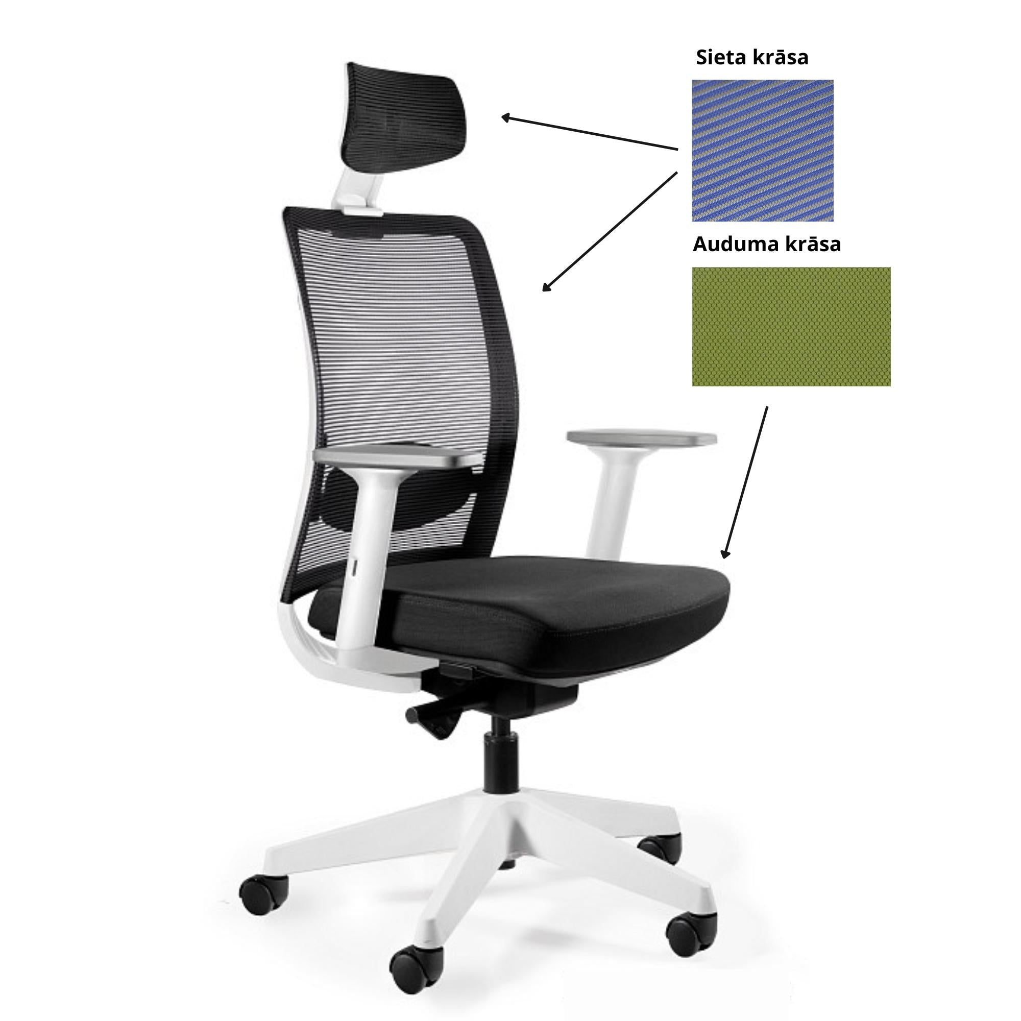 Biroja krēsls ANGGUN, balts-Ergostock