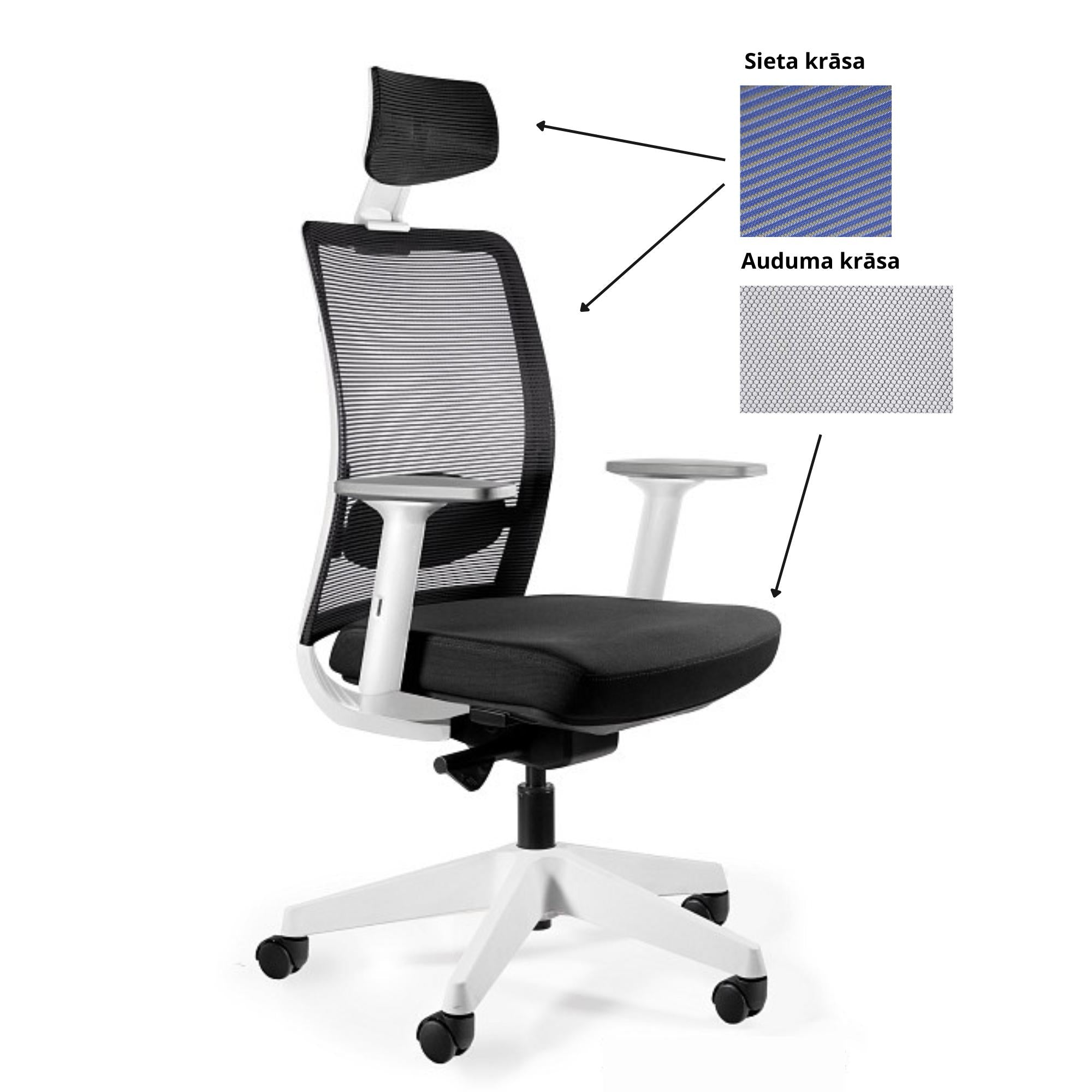 Biroja krēsls ANGGUN, balts-Ergostock